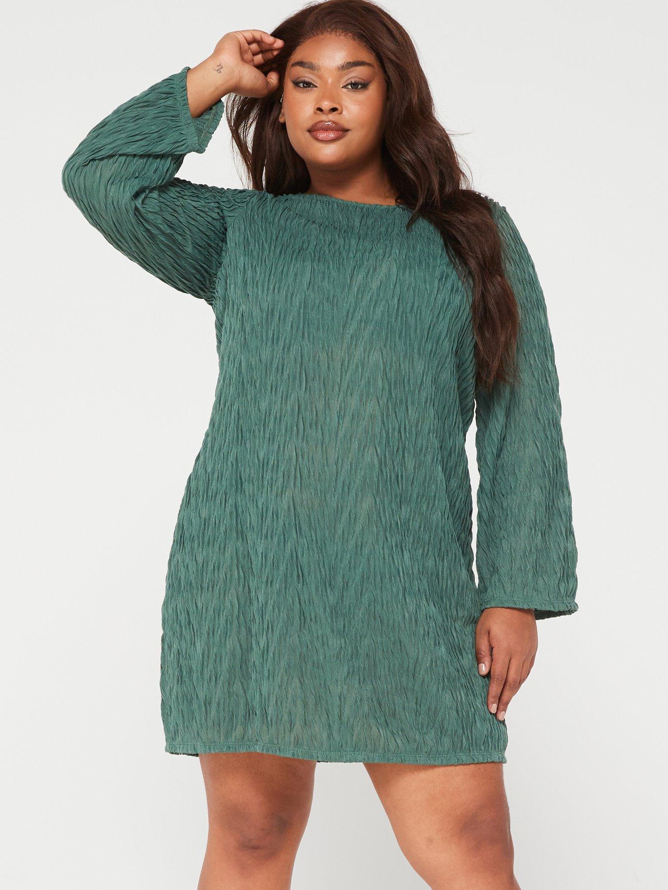 Vero Moda Curve Maia Long Sleeve Short Dress Green very