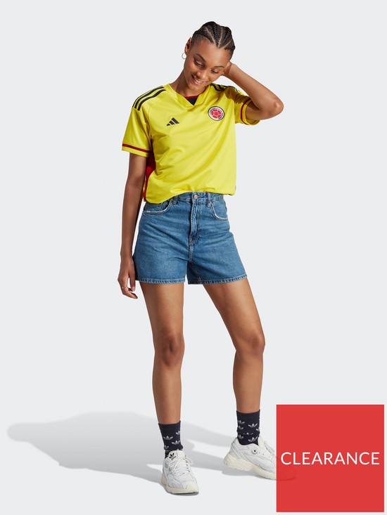 stillFront image of adidas-womens-colombia-home-short-sleeved-shirt-yellow