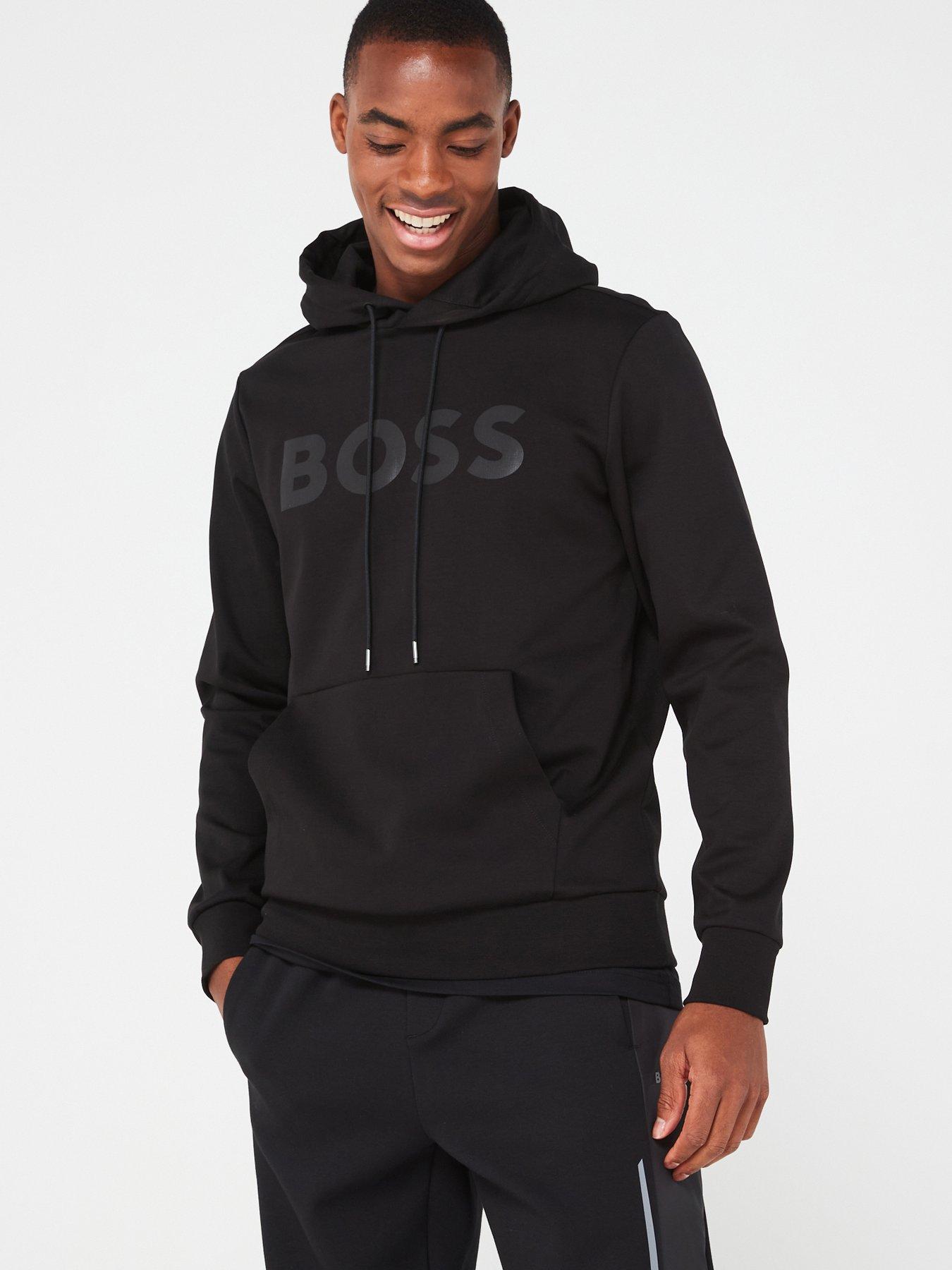 BOSS Soody Mirror Logo Overhead Hoodie - Black | very.co.uk