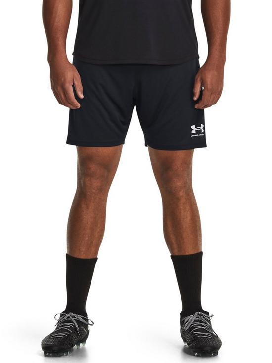 front image of under-armour-challenger-shorts-black
