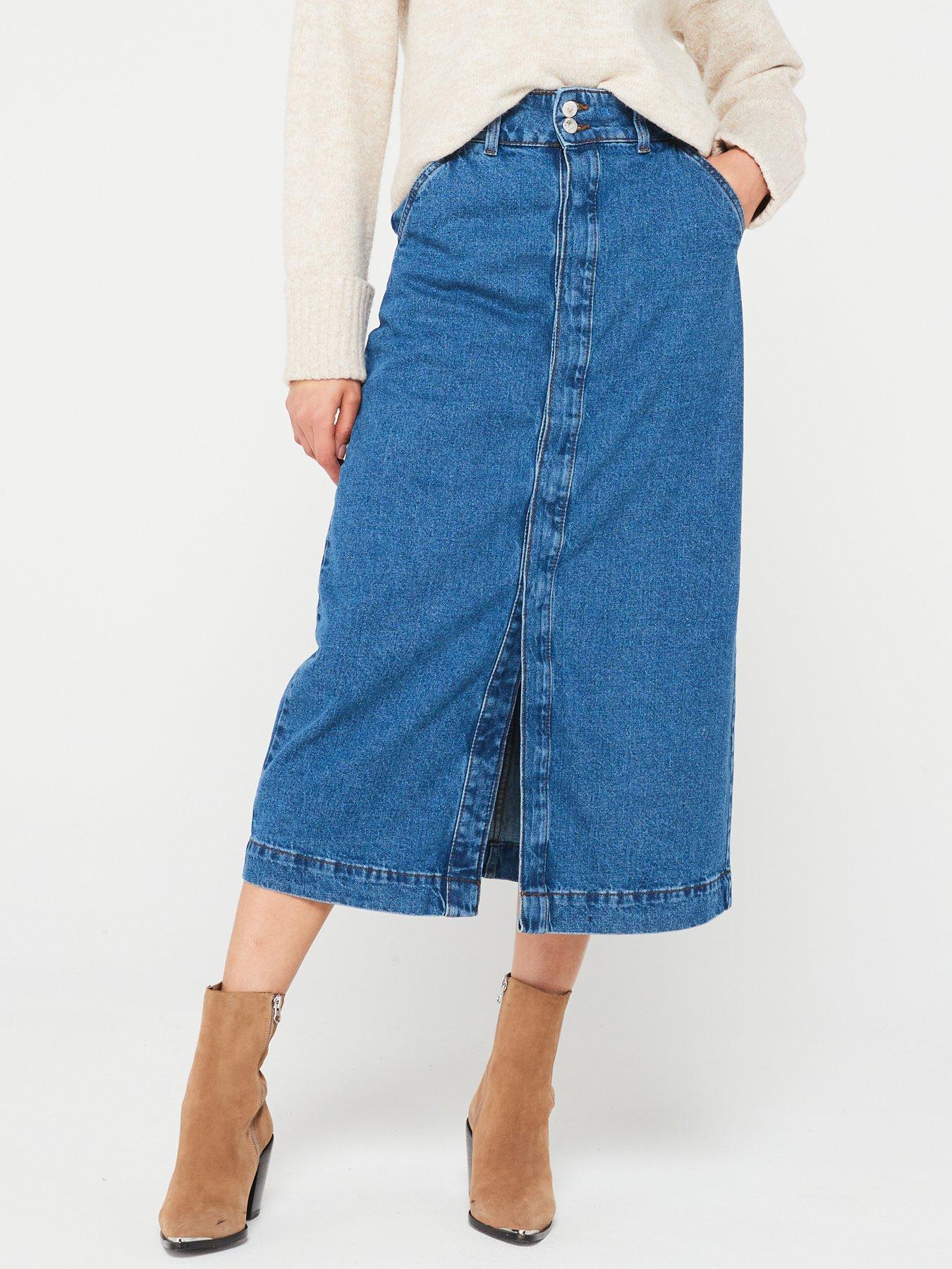 Denim midi skirt outlet xs