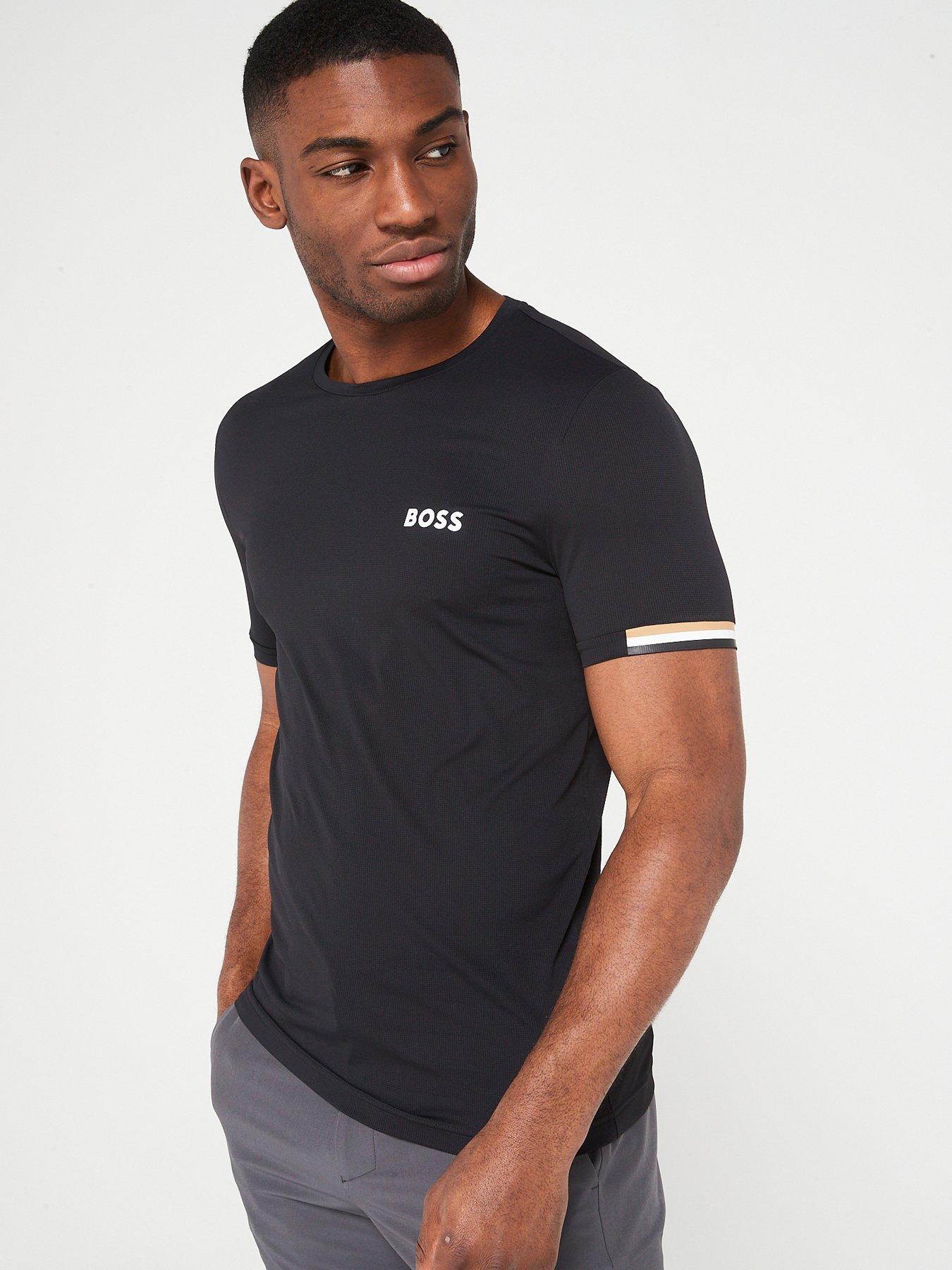 BOSS Men's Technical Logo T-shirt - Black | very.co.uk
