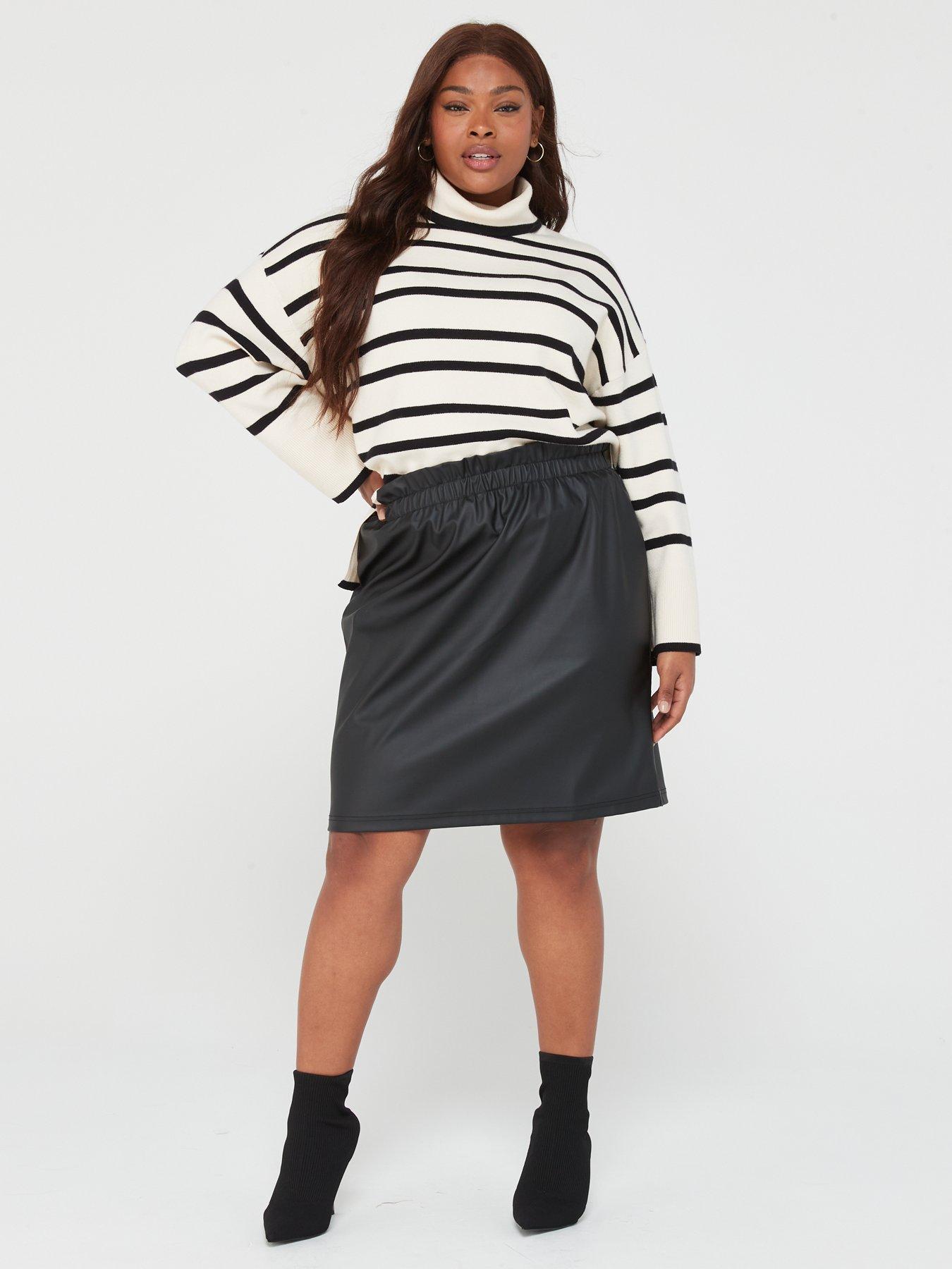 Faux leather 2024 frill skirt