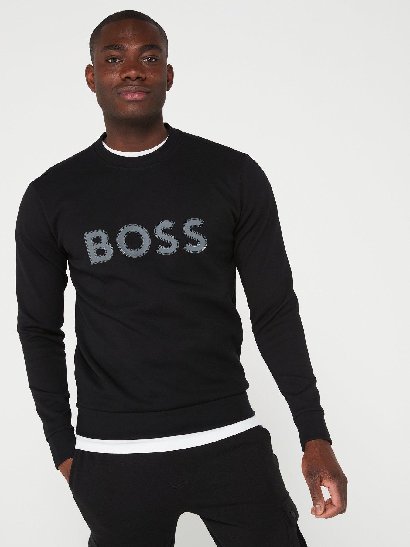 BOSS Salbo 1 Logo Sweatshirt - Black | Very.co.uk