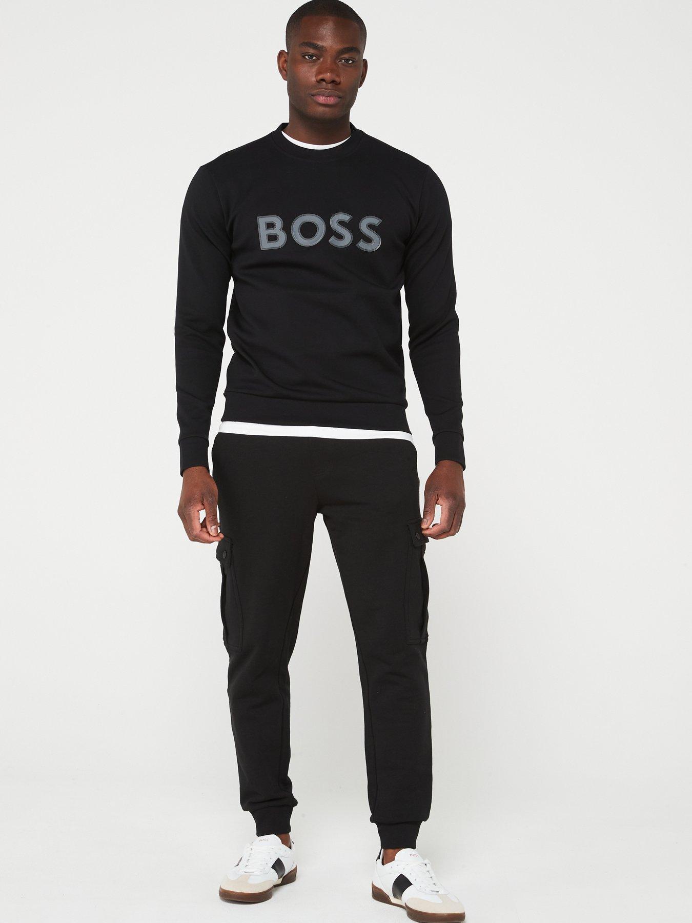 BOSS Salbo 1 Logo Sweatshirt - Black | Very.co.uk