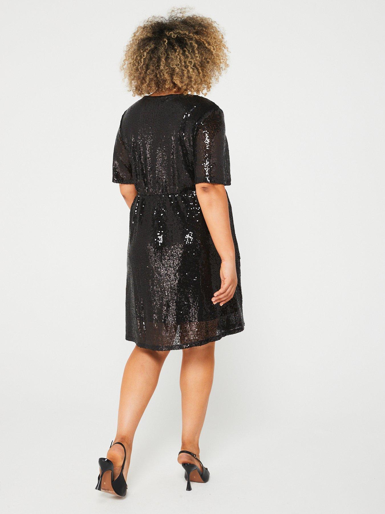 Fit and flare sequin cocktail outlet dress