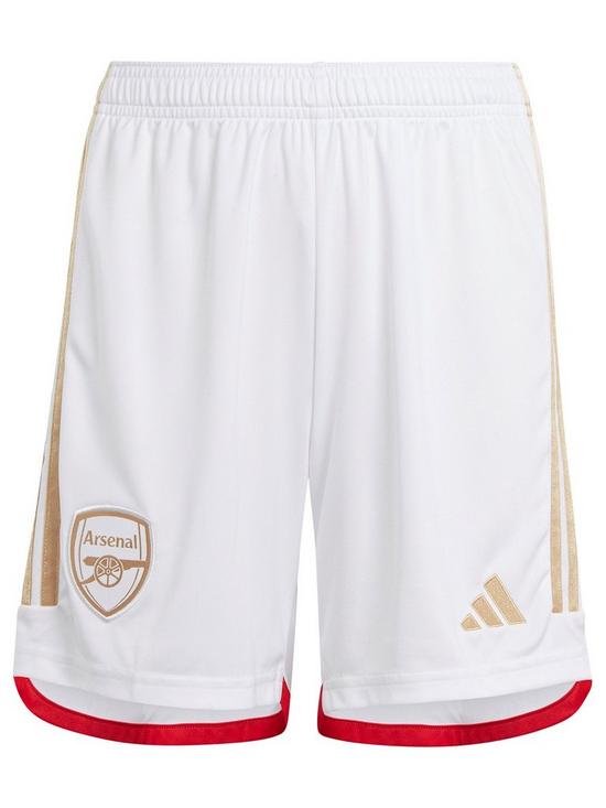 front image of adidas-arsenal-junior-2324-home-stadium-shorts-white