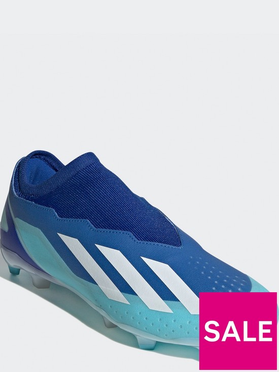 stillFront image of adidas-mens-x-laceless-crazy-fast3-firm-ground-football-boot-blue