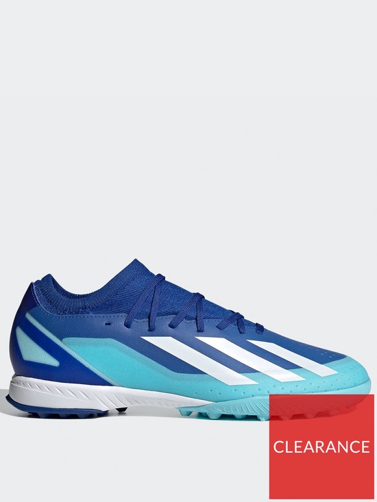 front image of adidas-mens-x-crazy-fast3-astro-turf-football-boot-blue