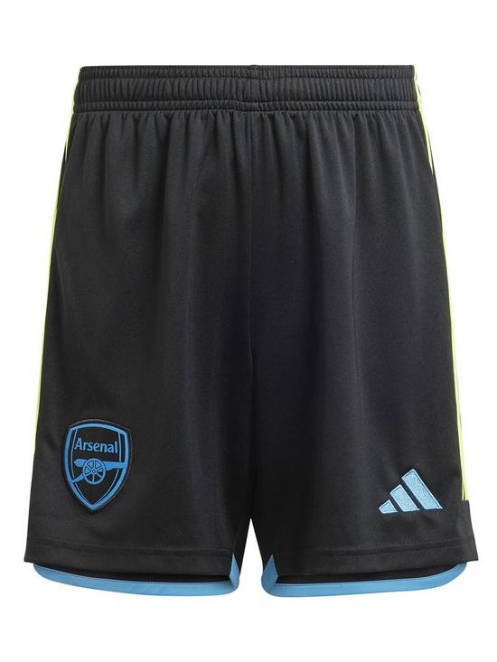 front image of adidas-arsenal-junior-2324-away-stadium-shorts-black