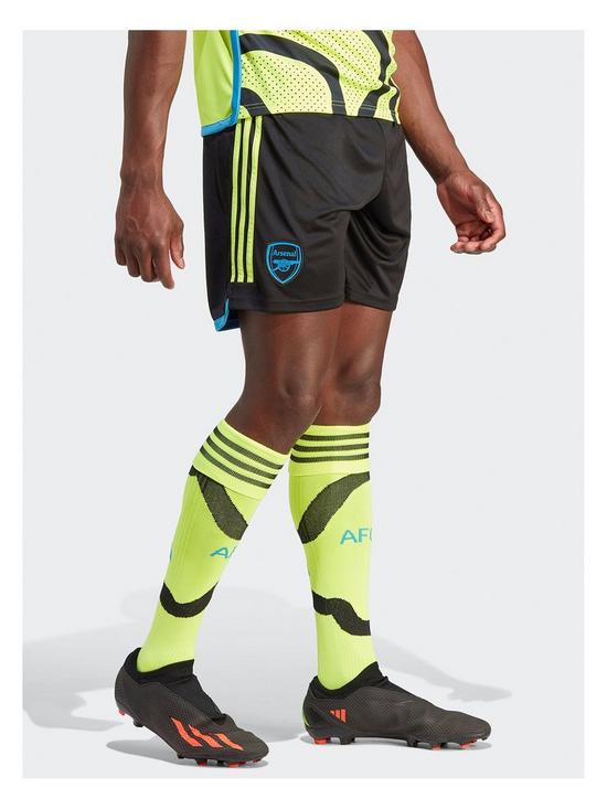 front image of adidas-arsenal-mens-2324-away-stadium-shorts-black