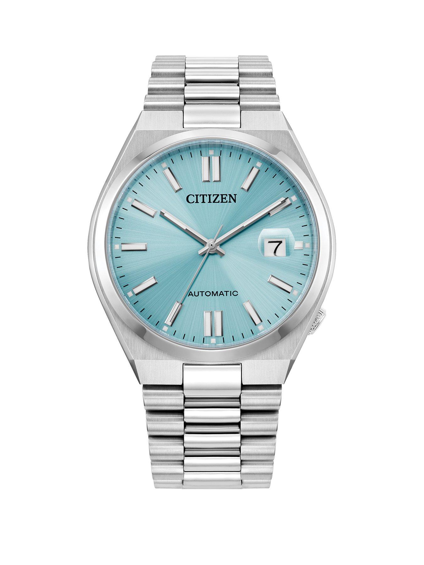 Product photograph of Citizen Tsuyosa Light Blue 40mm Dial Automatic Watch from very.co.uk