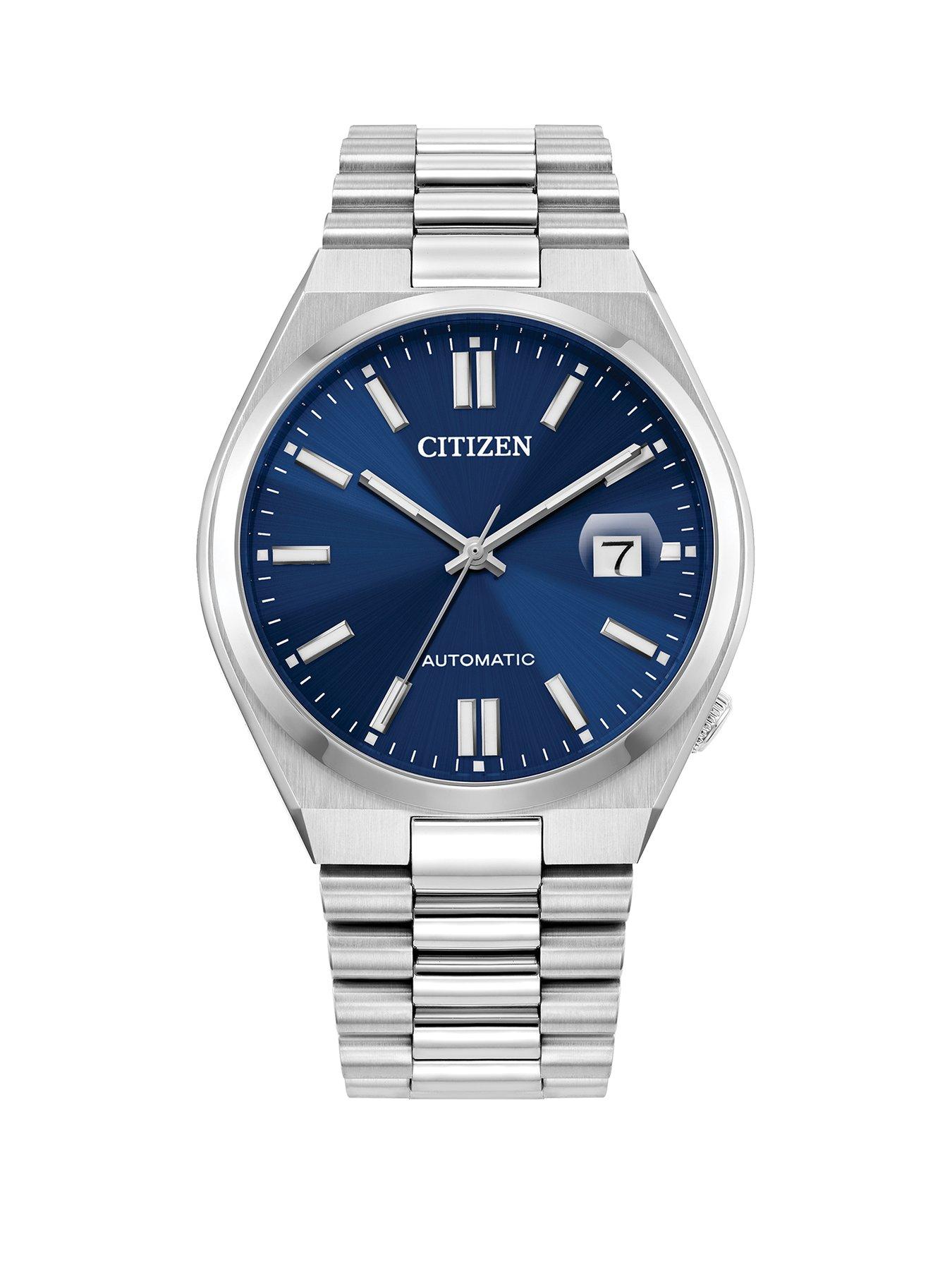 Product photograph of Citizen Tsuyosa Blue 40mm Dial Automatic Watch from very.co.uk