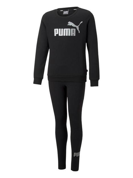puma-girls-logo-crew-amp-leggings-set-black