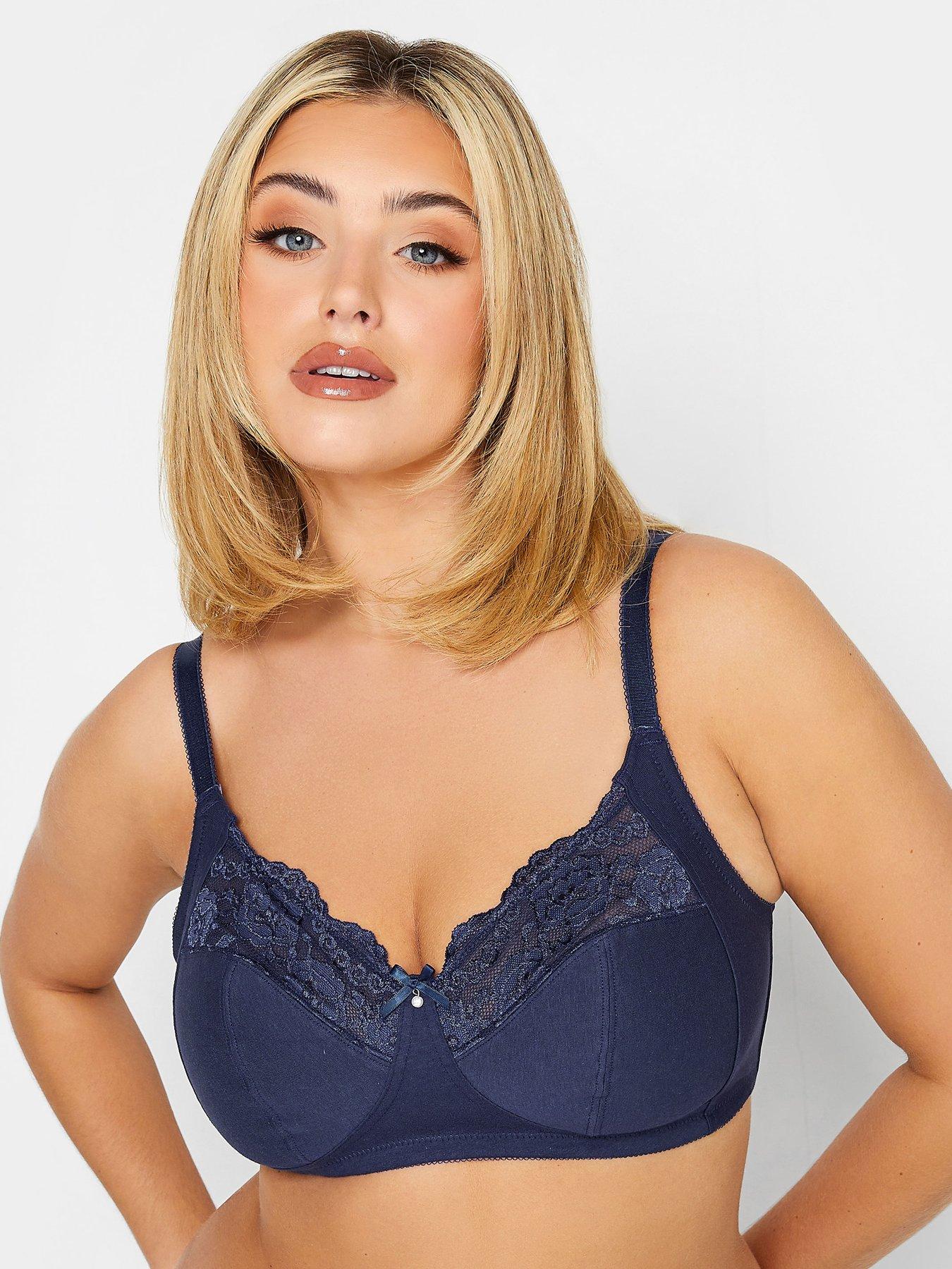YOURS Plus Size Purple Hi Shine Lace Non-Padded Non-Wired Full Cup Bra