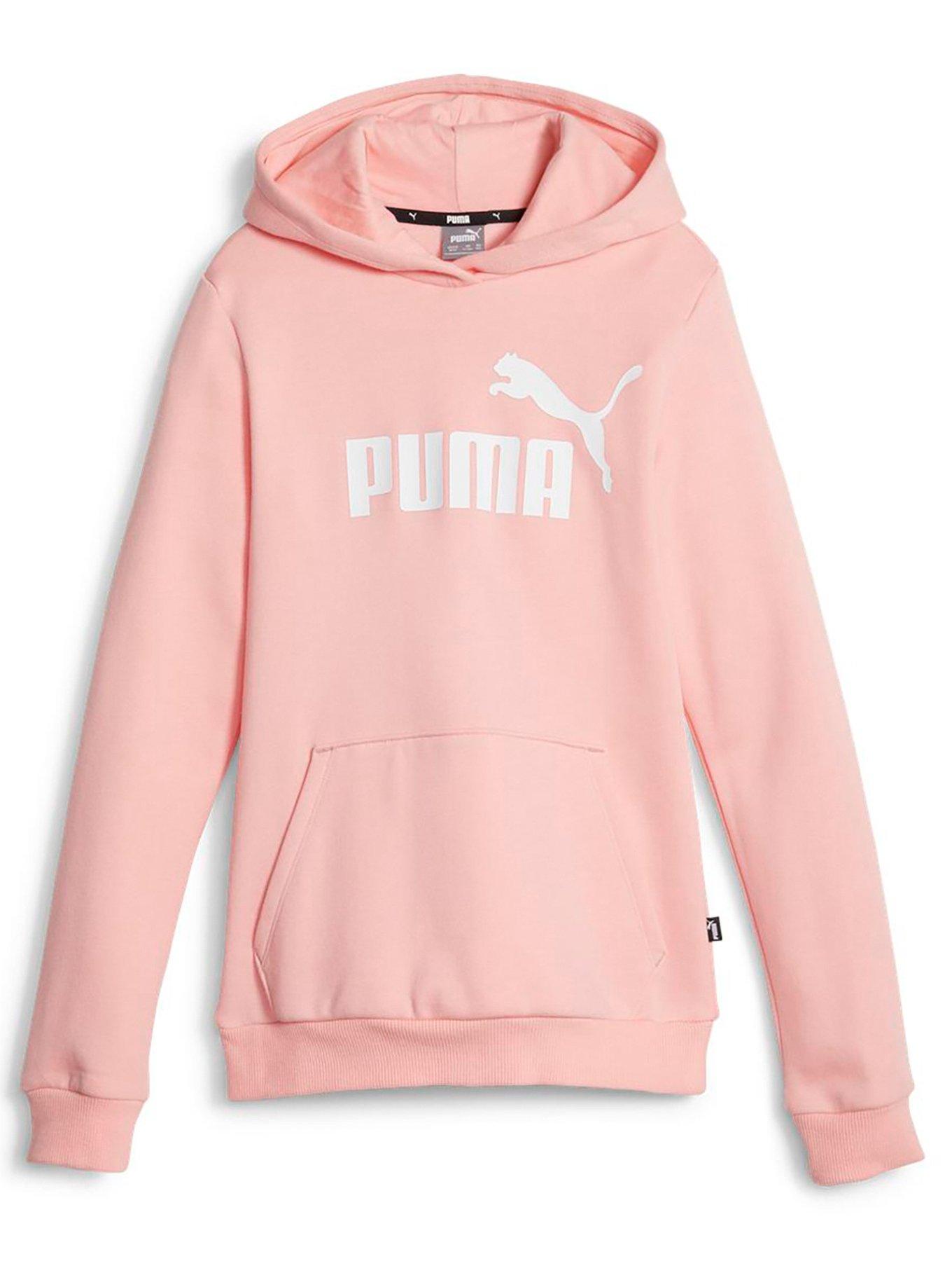 Puma Girls Essentials Fleece Logo Hoodie Light Pink very