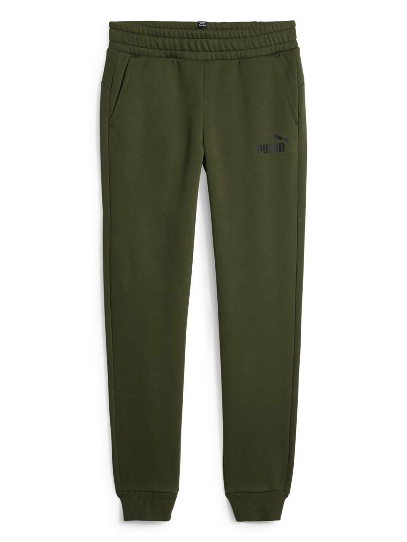 Puma Boys Essentials Fleece Logo Pants Green Very