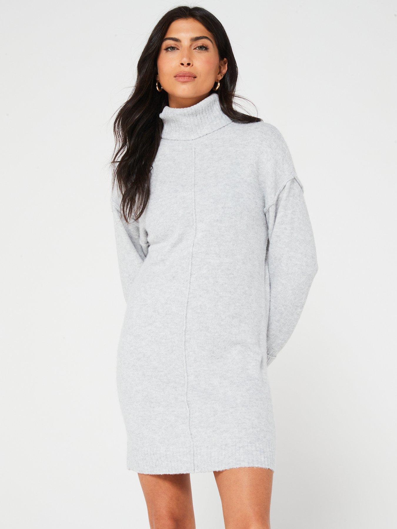 Long roll shop neck jumper dress