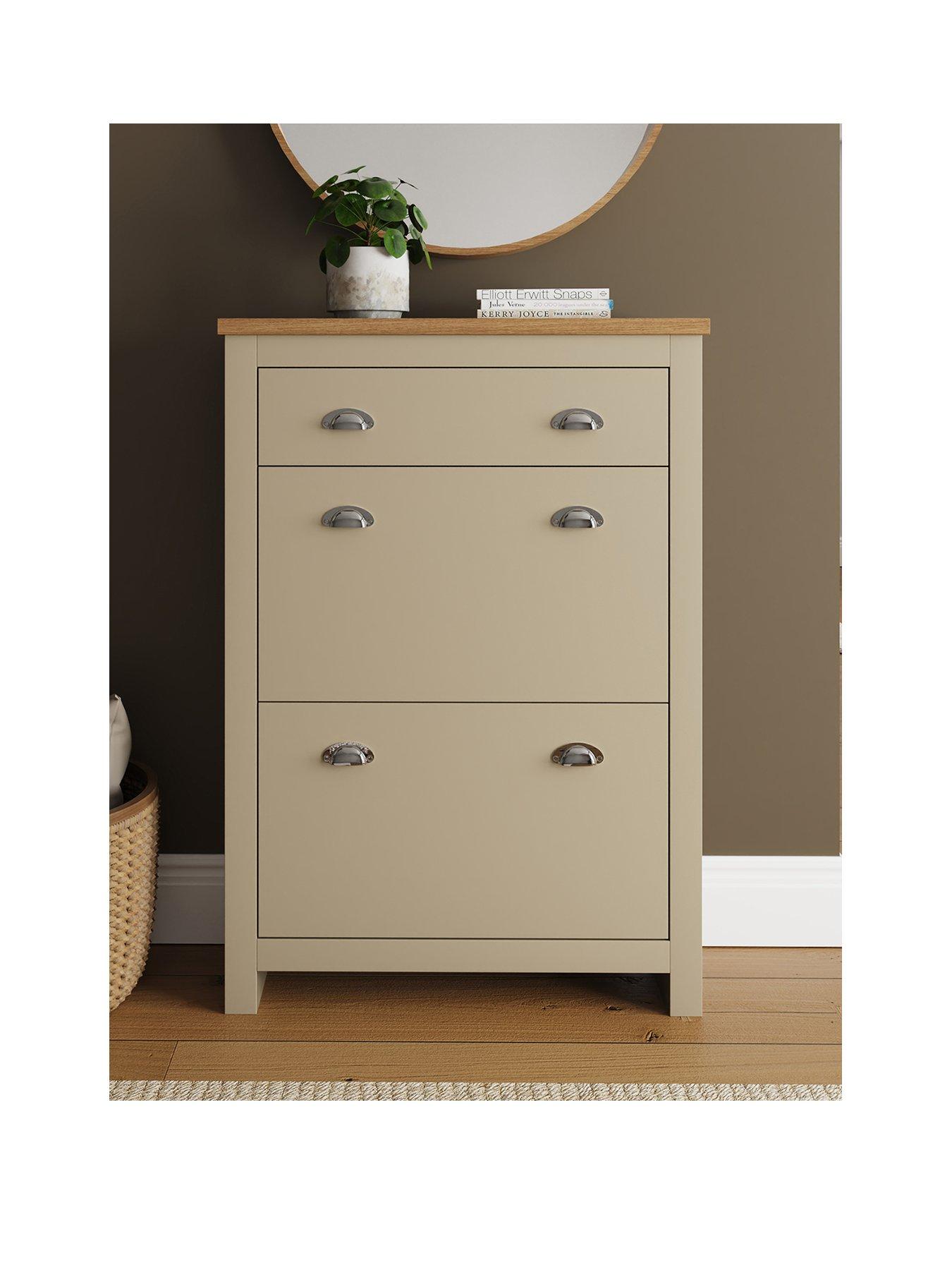 GFW Lancaster 1 Drawer Shoe Storage - Cream
