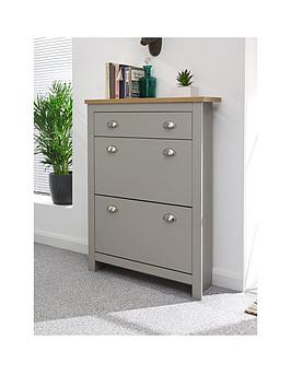 Product photograph of Gfw Lancaster 1 Drawer Shoe Storage - Grey from very.co.uk