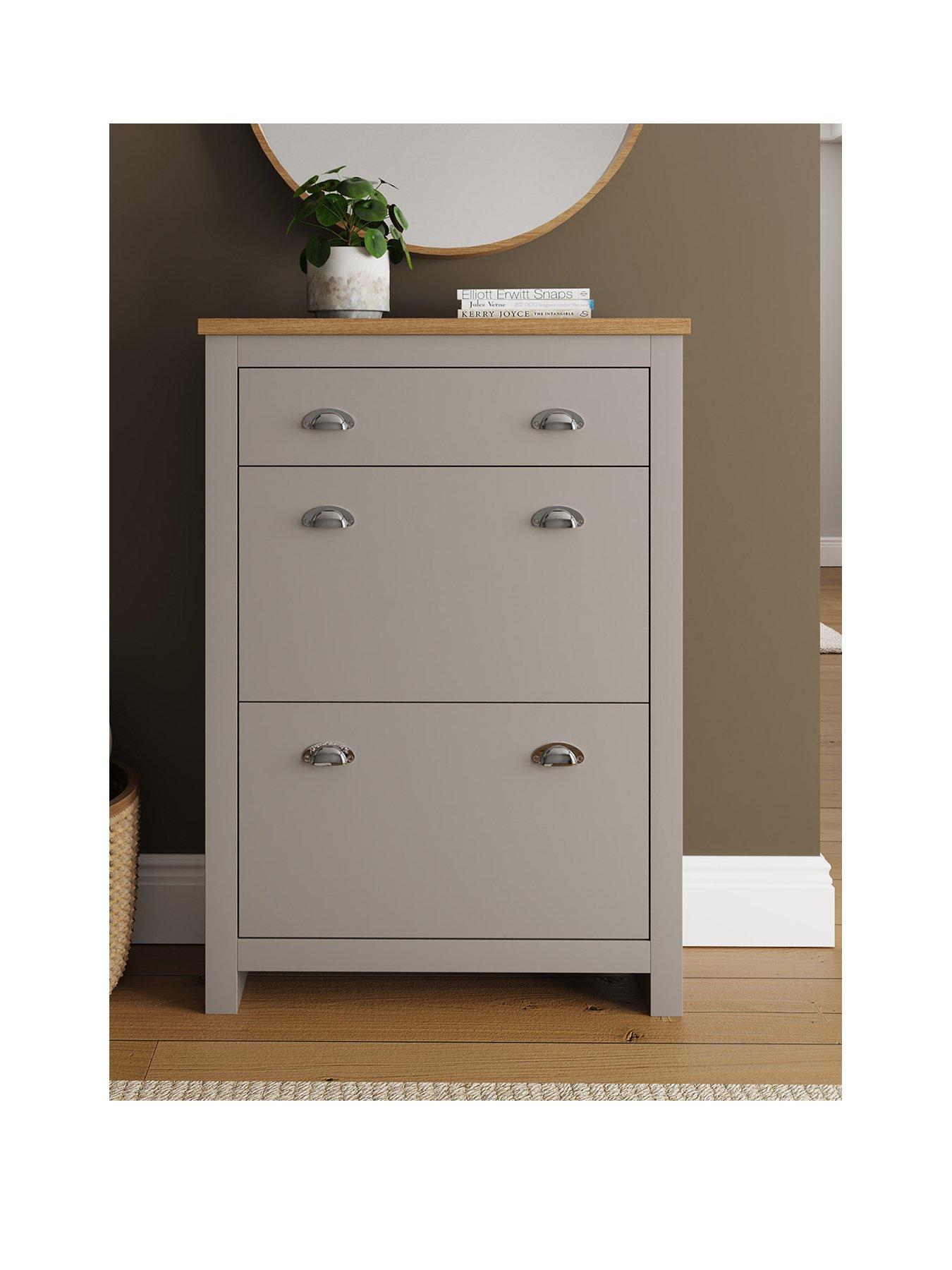 GFW Lancaster 1 Drawer Shoe Storage - Grey
