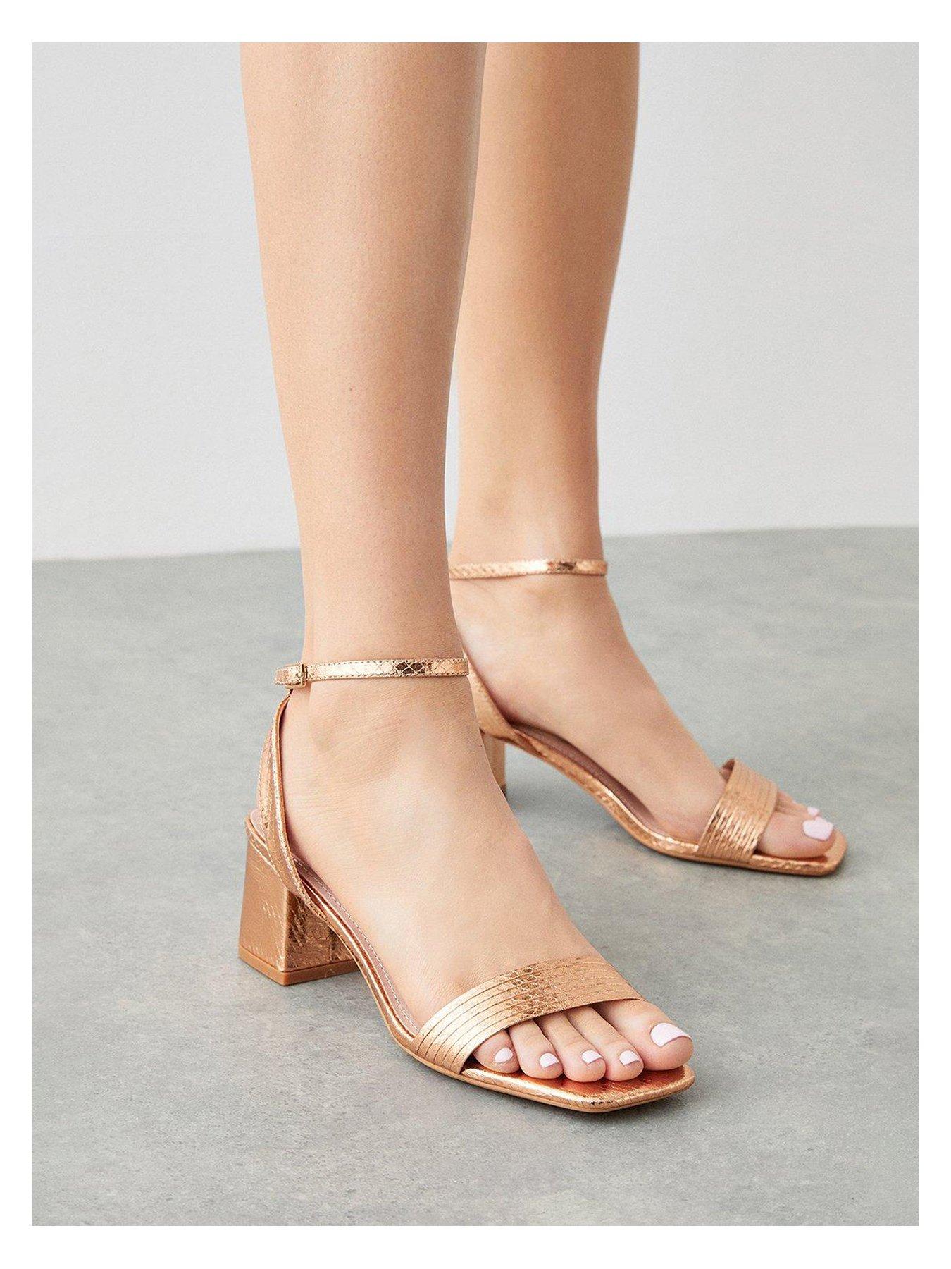 Rose gold store sandals dorothy perkins