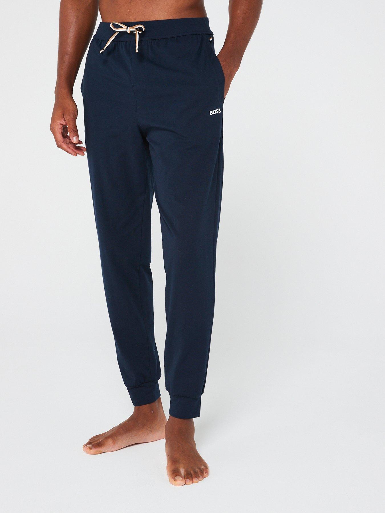 BOSS - Oversize-fit tracksuit bottoms with contrast waistband