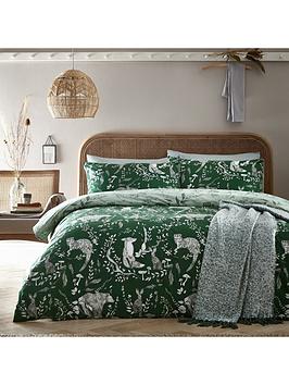 Product photograph of Furn Buckthorn Evergreen Duvet Cover Set - Green from very.co.uk