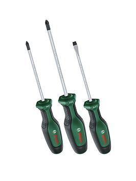 Product photograph of Bosch 3 Pcs Screwdriver Set from very.co.uk