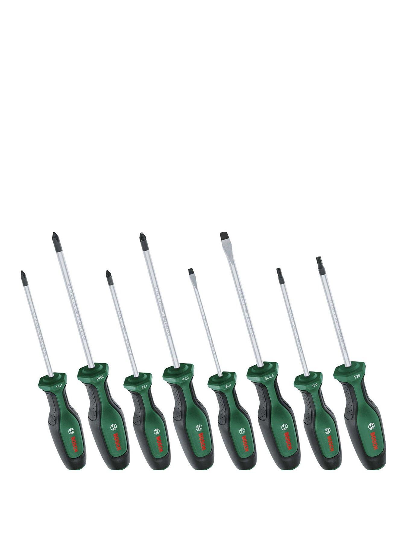 Product photograph of Bosch 8 Pcs Screwdriver Set from very.co.uk