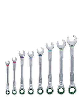 Product photograph of Bosch 8 Pcs Ratchet Combination Spanner Set from very.co.uk