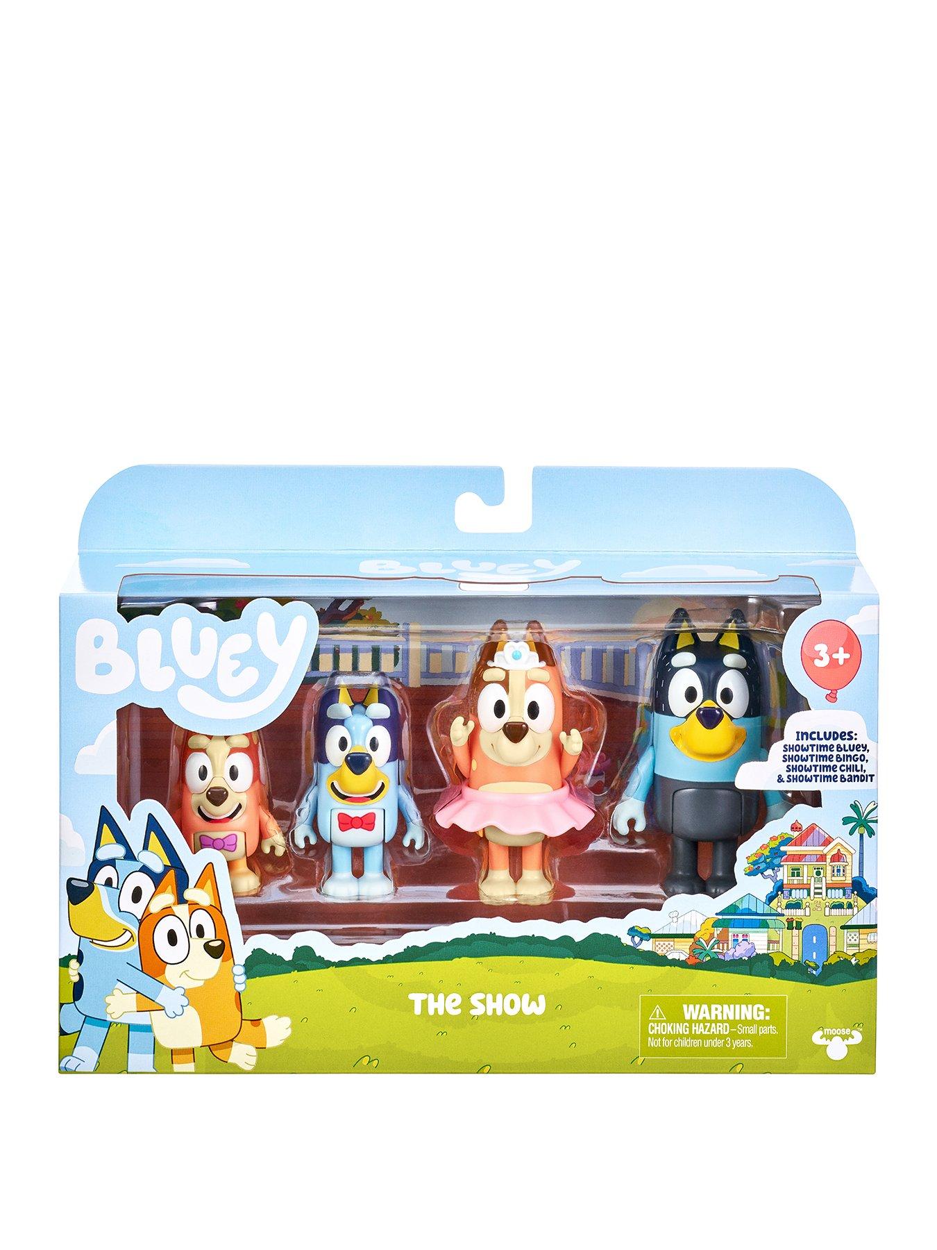 Bluey and Family 4 Pack of 2.5-3 Bluey, Bingo, Chilli, Bandit Poseable  Figures