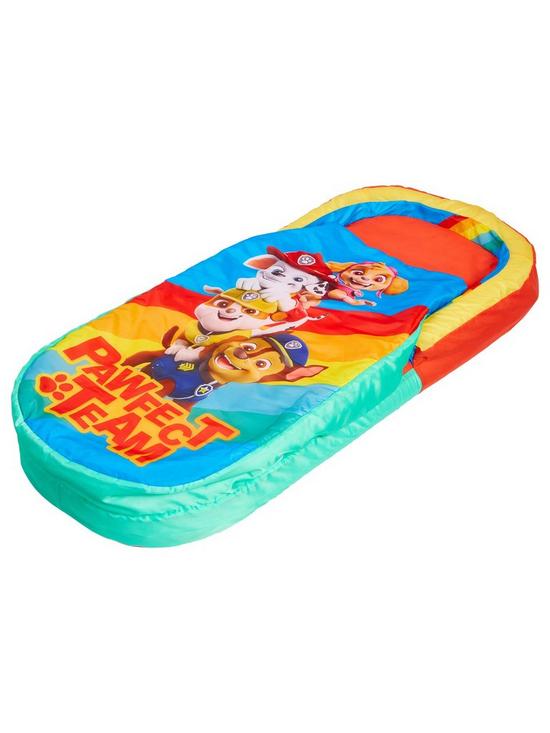 back image of paw-patrol-my-first-readybed-2-in-1-toddler-sleeping-bag-and-inflatable-air-bed-in-a-bag-with-a-pump