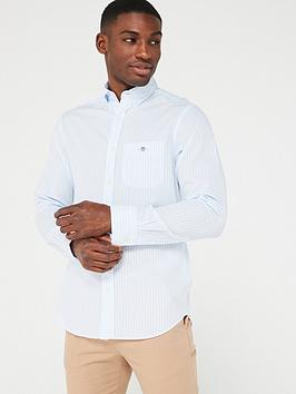 gant regular fit poplin stripe shirt - light blue