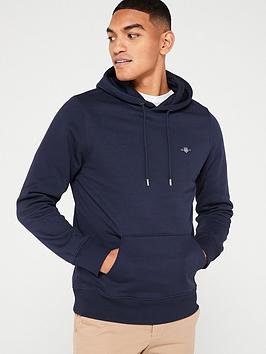 gant regular fit shield hoodie - blue