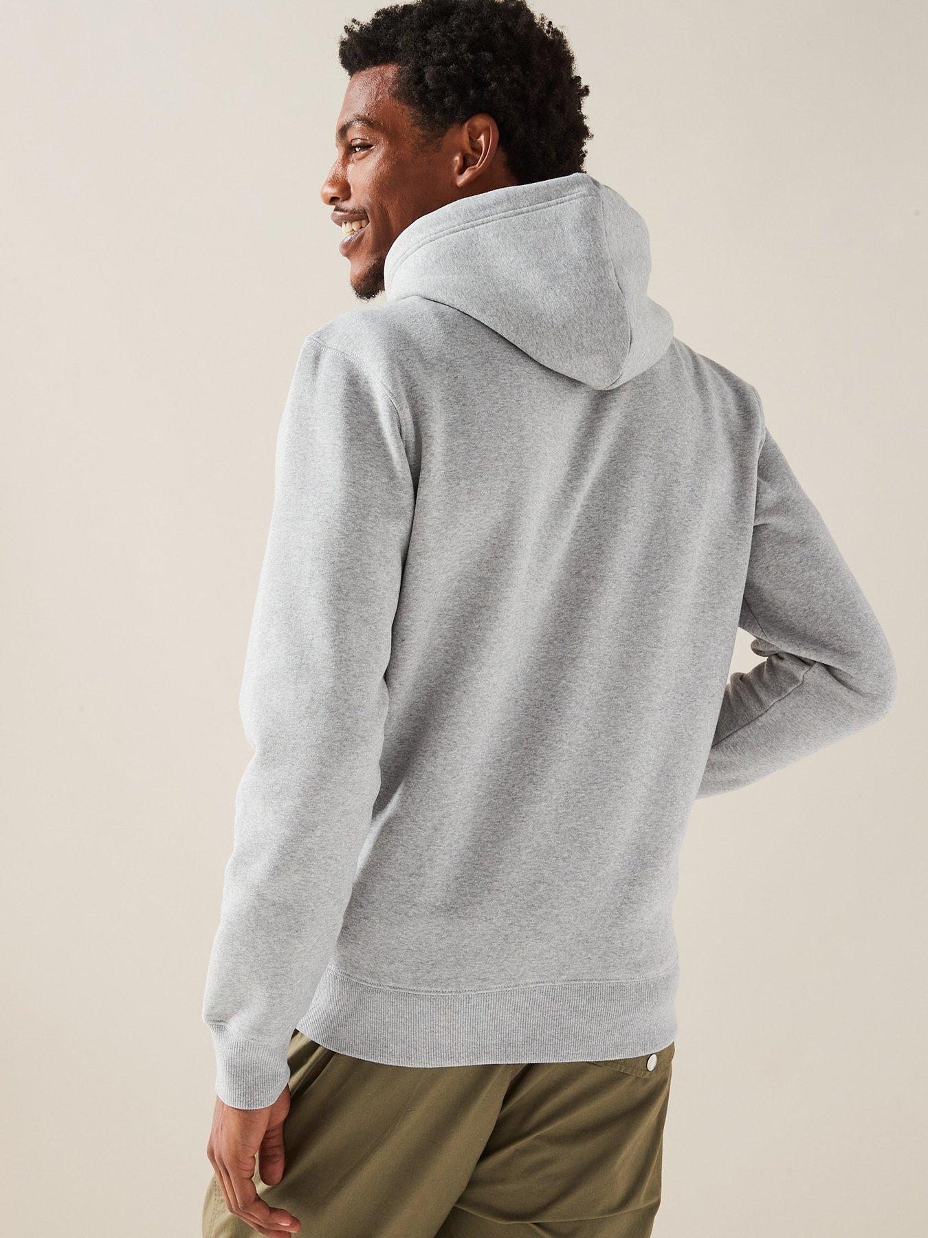 GANT Crest Sweat Hoodie - Light Grey | very.co.uk