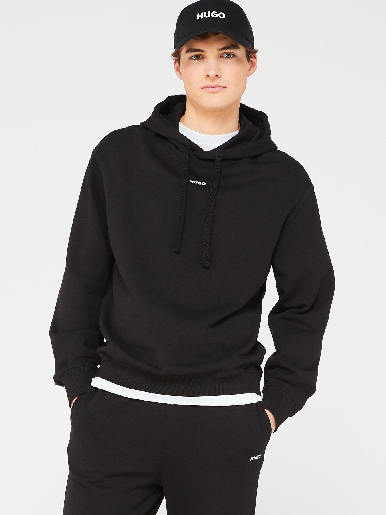 HUGO Dapo Relaxed Fit Overhead Hoodie - Black