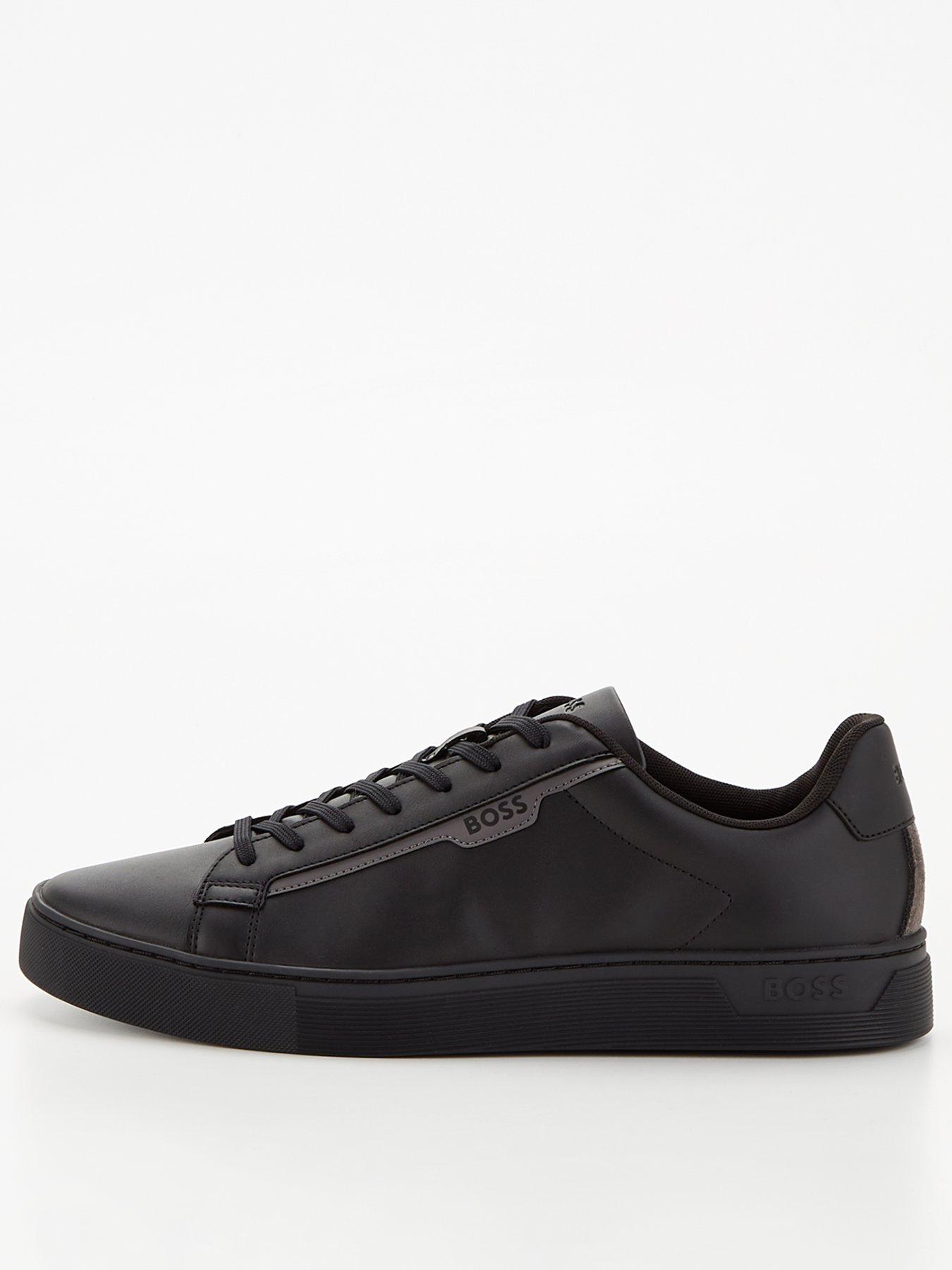 Boss black leather sale trainers