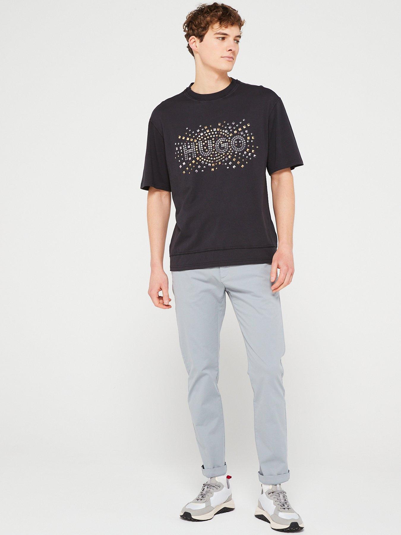 HUGO Dunic Relaxed Fit T-Shirt - Black | Very.co.uk