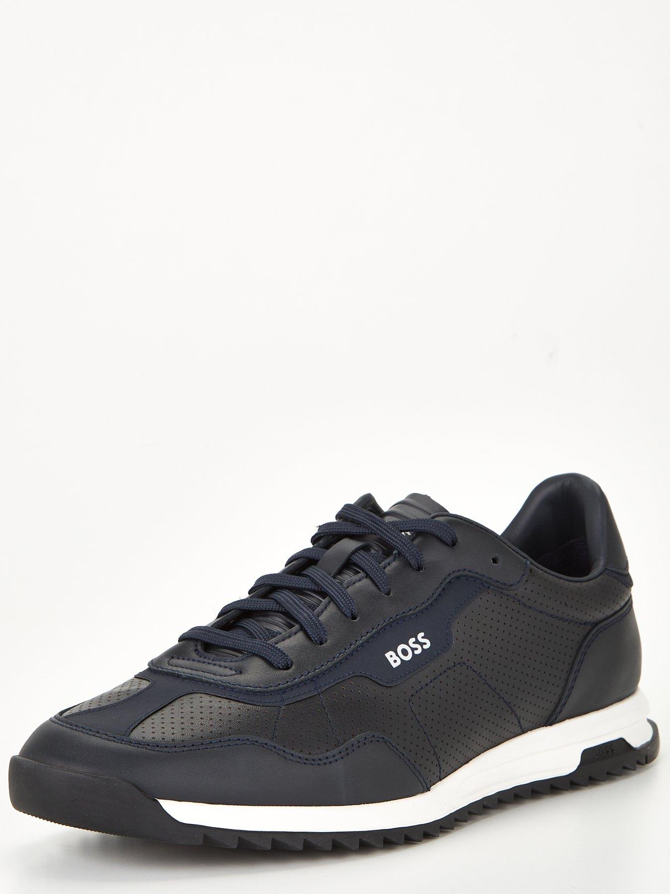 BOSS Zayn Low Trainers - Navy | Very.co.uk