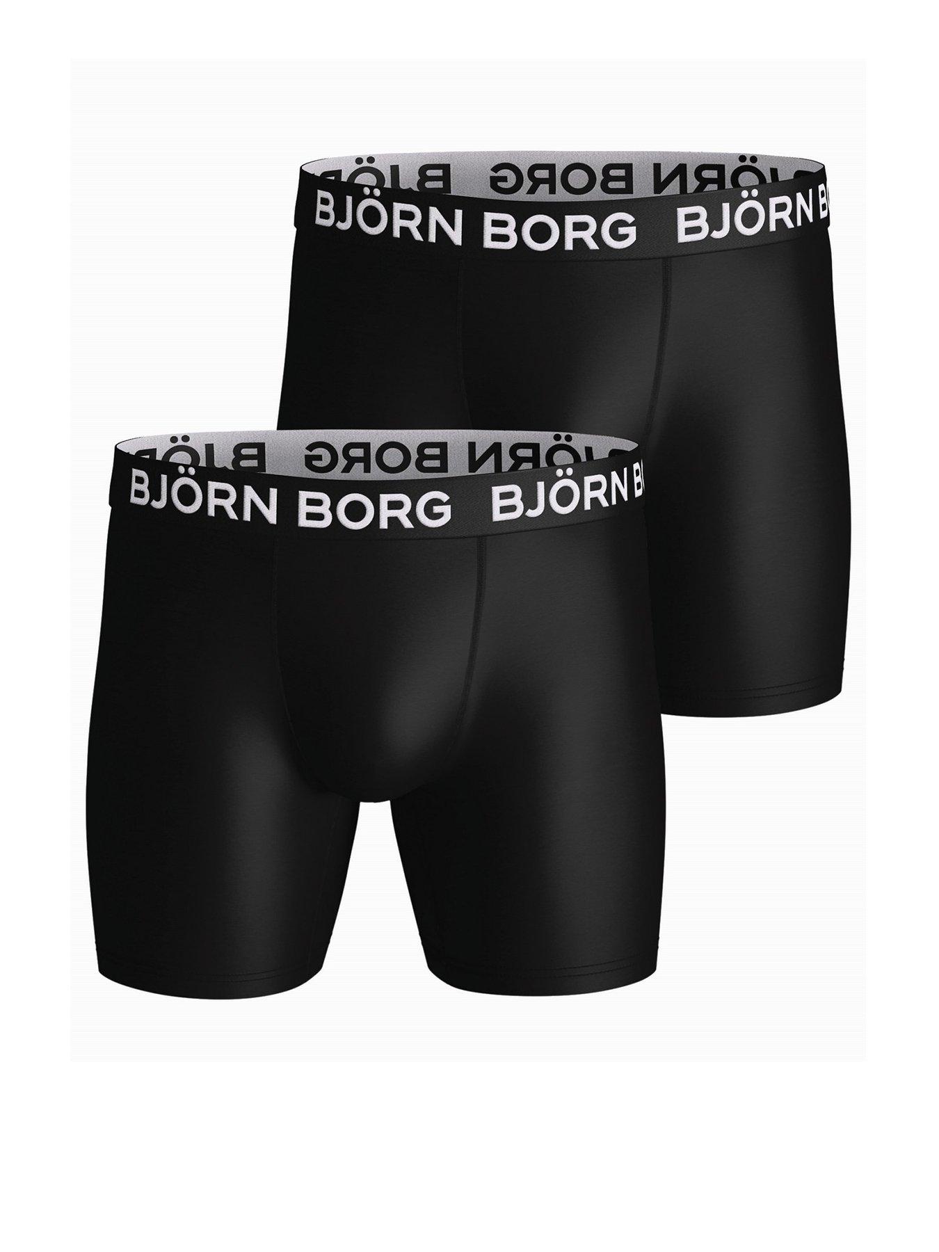 Image 1 of 3 of Bjorn Borg Mens Bjorn Borg Performance Boxer 2 Pack - Black