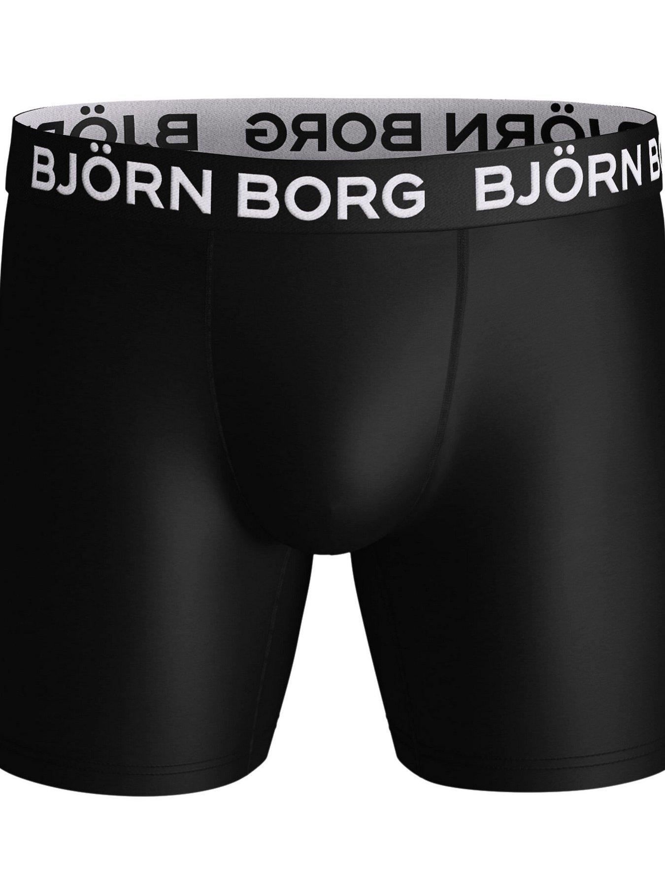 Image 2 of 3 of Bjorn Borg Mens Bjorn Borg Performance Boxer 2 Pack - Black