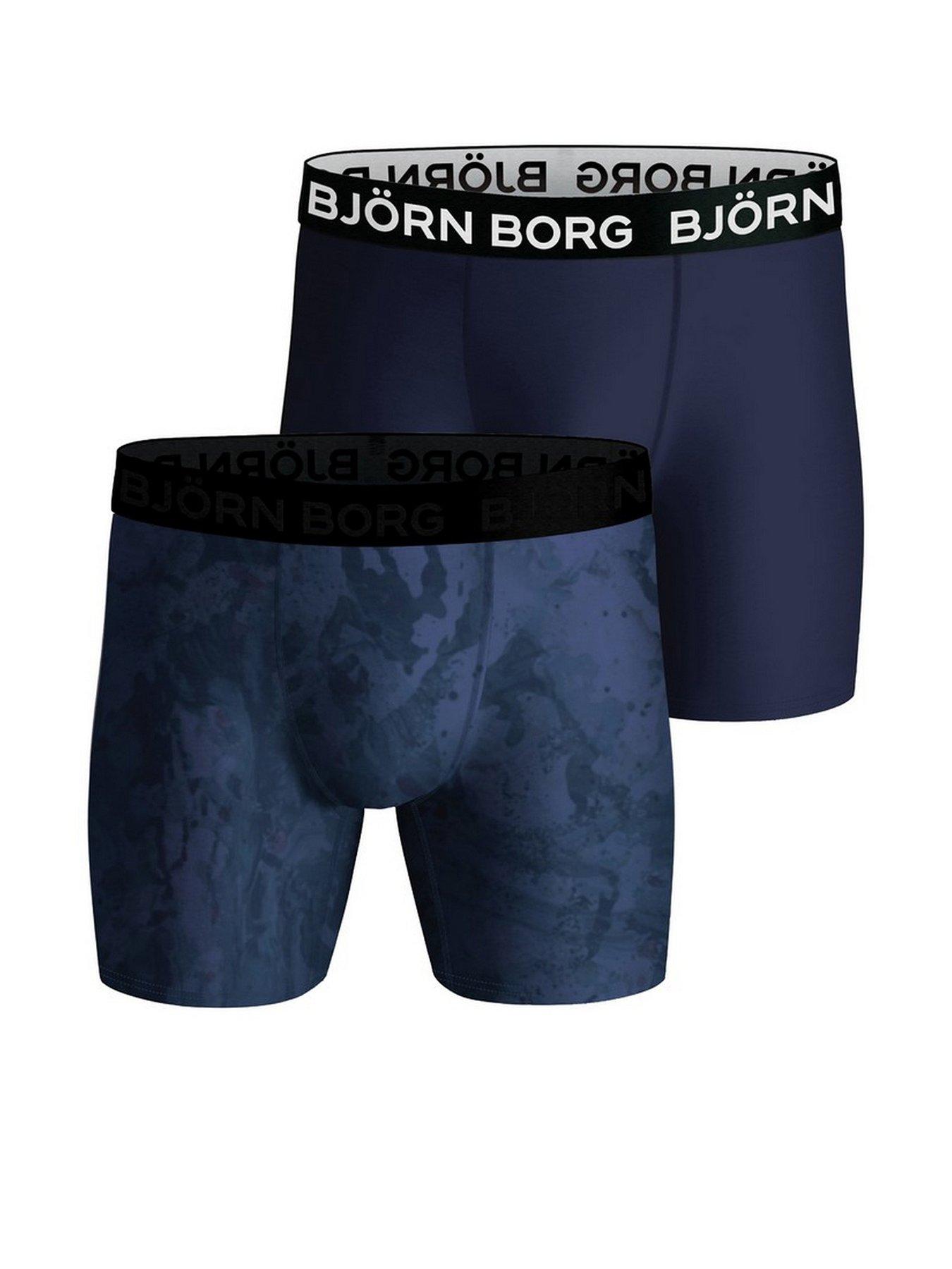 Bjorn Borg Mens Bjorn Borg Performance Boxer 2 Pack - Blue