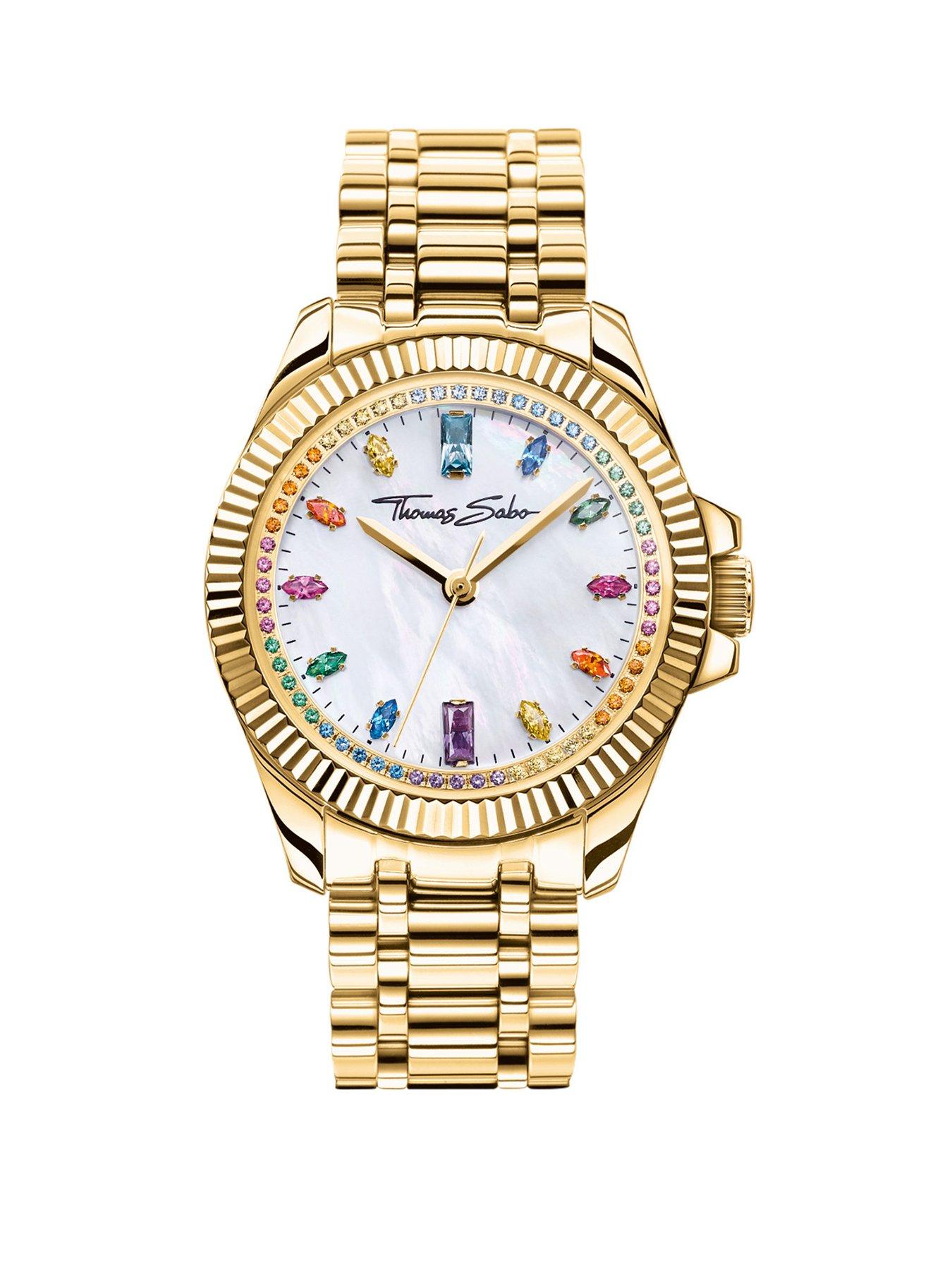 Product photograph of Thomas Sabo Ladies Rainbow Watch from very.co.uk