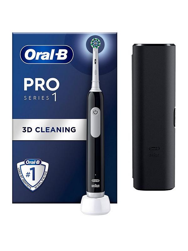 Image 1 of 7 of Oral-B Pro 1 Cross Action Black (+Travel Case)