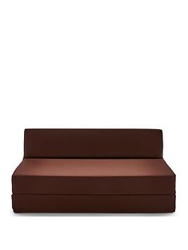 Product photograph of Kaikoo Double Folding Chair Bed Chocolate from very.co.uk