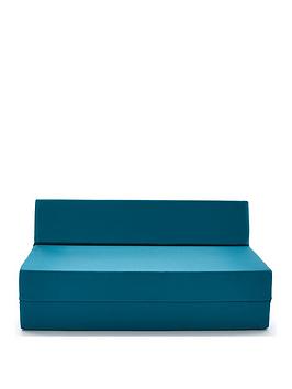 Product photograph of Kaikoo Double Folding Chair Bed Teal from very.co.uk