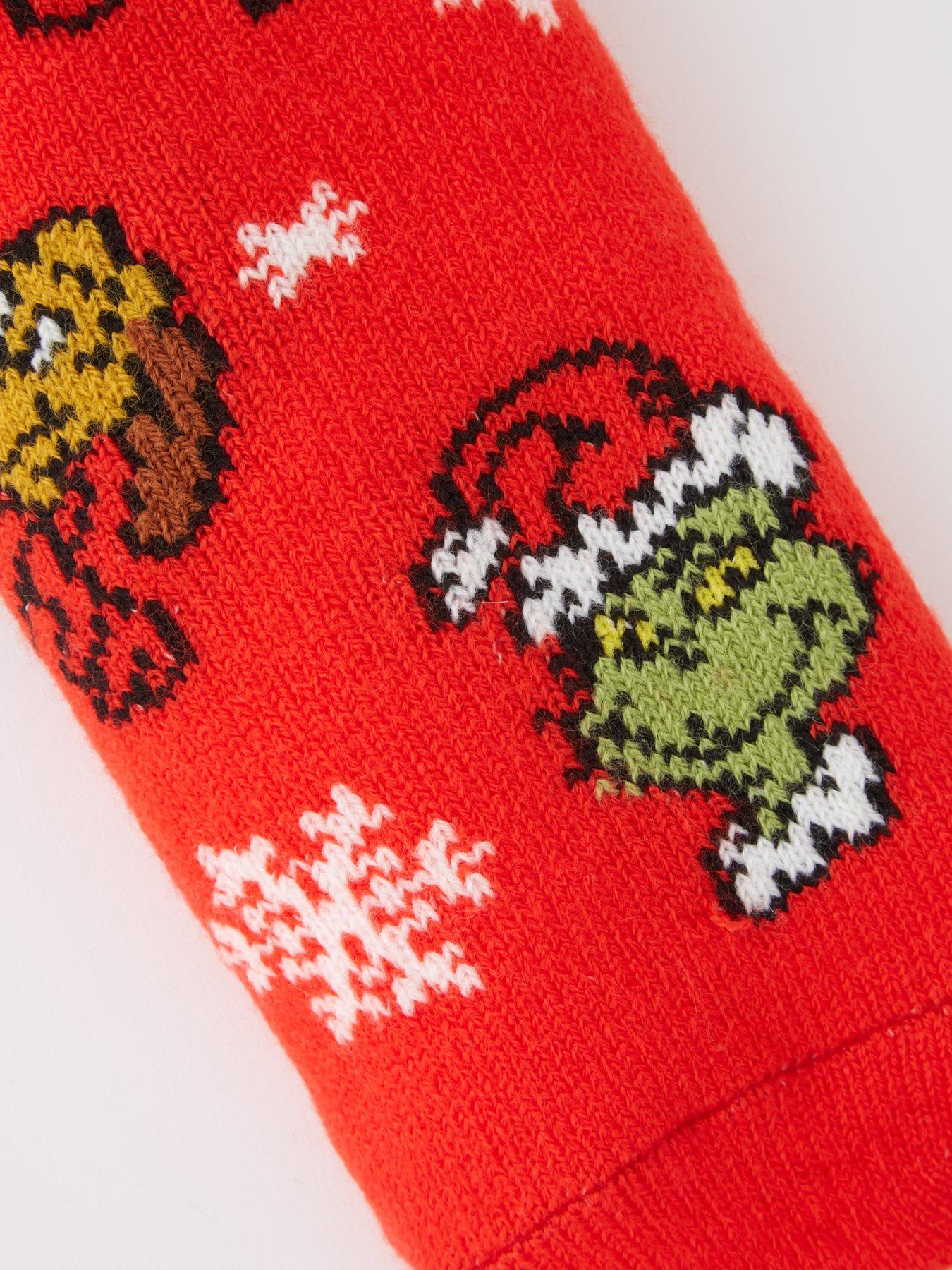 The Grinch Unisex Kids Slipper Socks Red very.co.uk