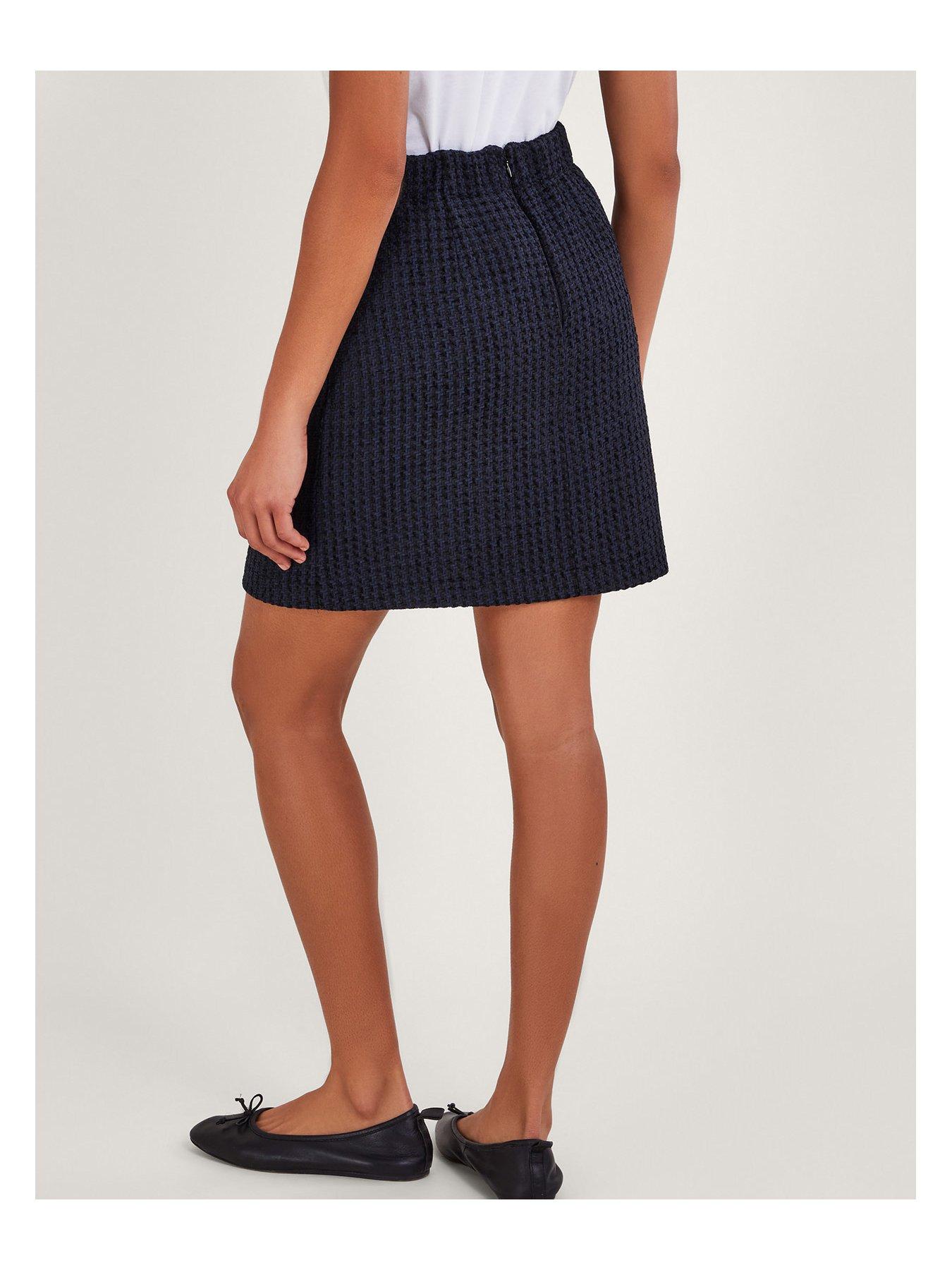 Navy tweed outlet skirt uk