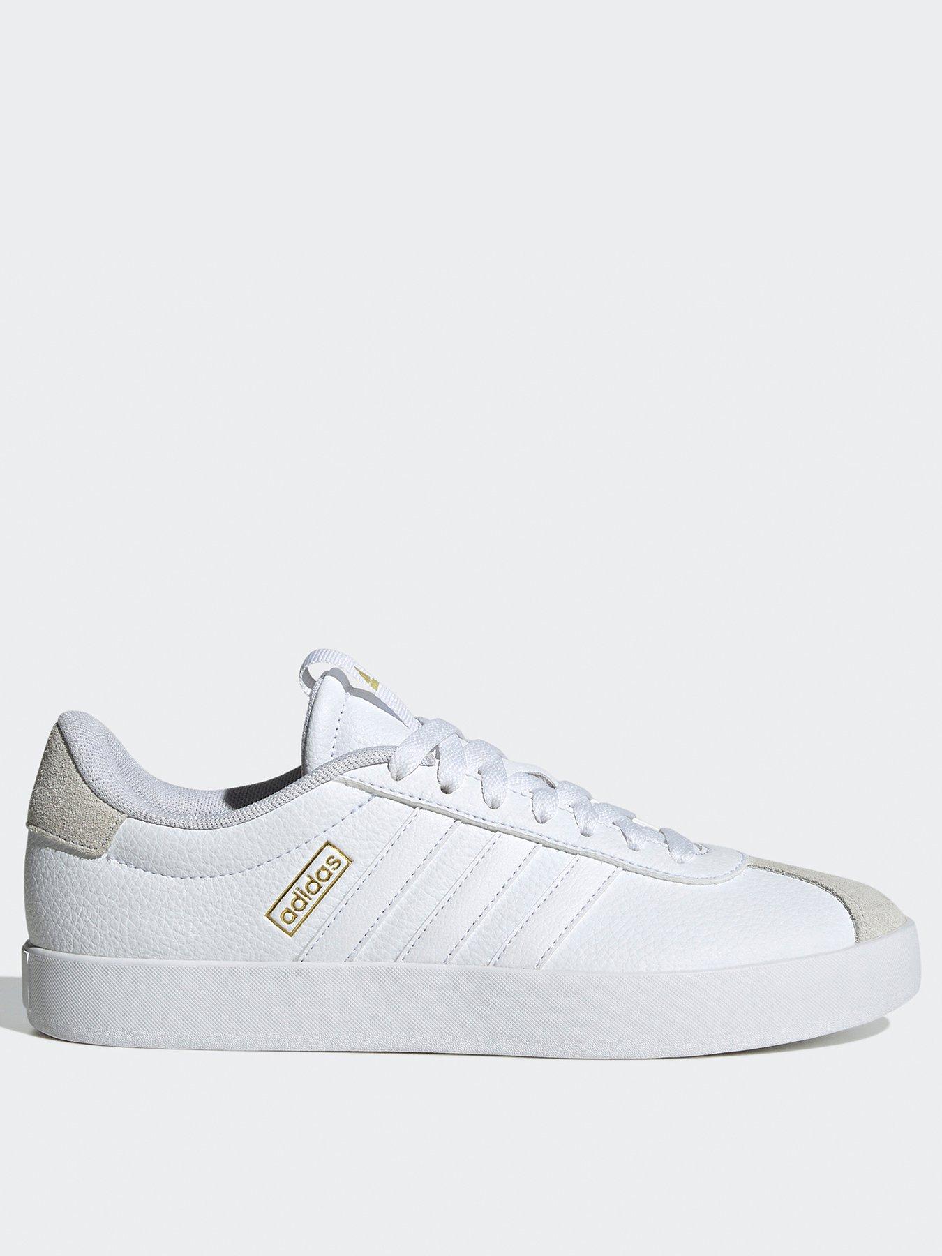 Womens white shop leather adidas trainers